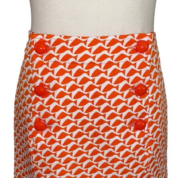 NWT Vineyard Vines Fish Geo Orange & White Mini Skirt - 6 - Picture 2 of 10